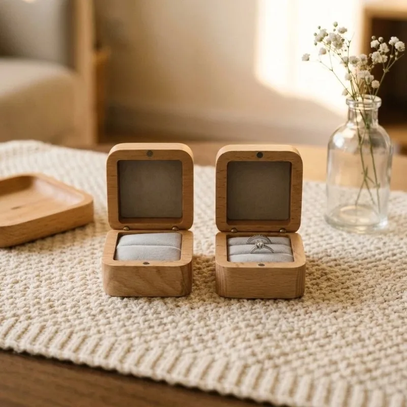 Wood Ring Blank - 10 pezzi di scatole portagioie in