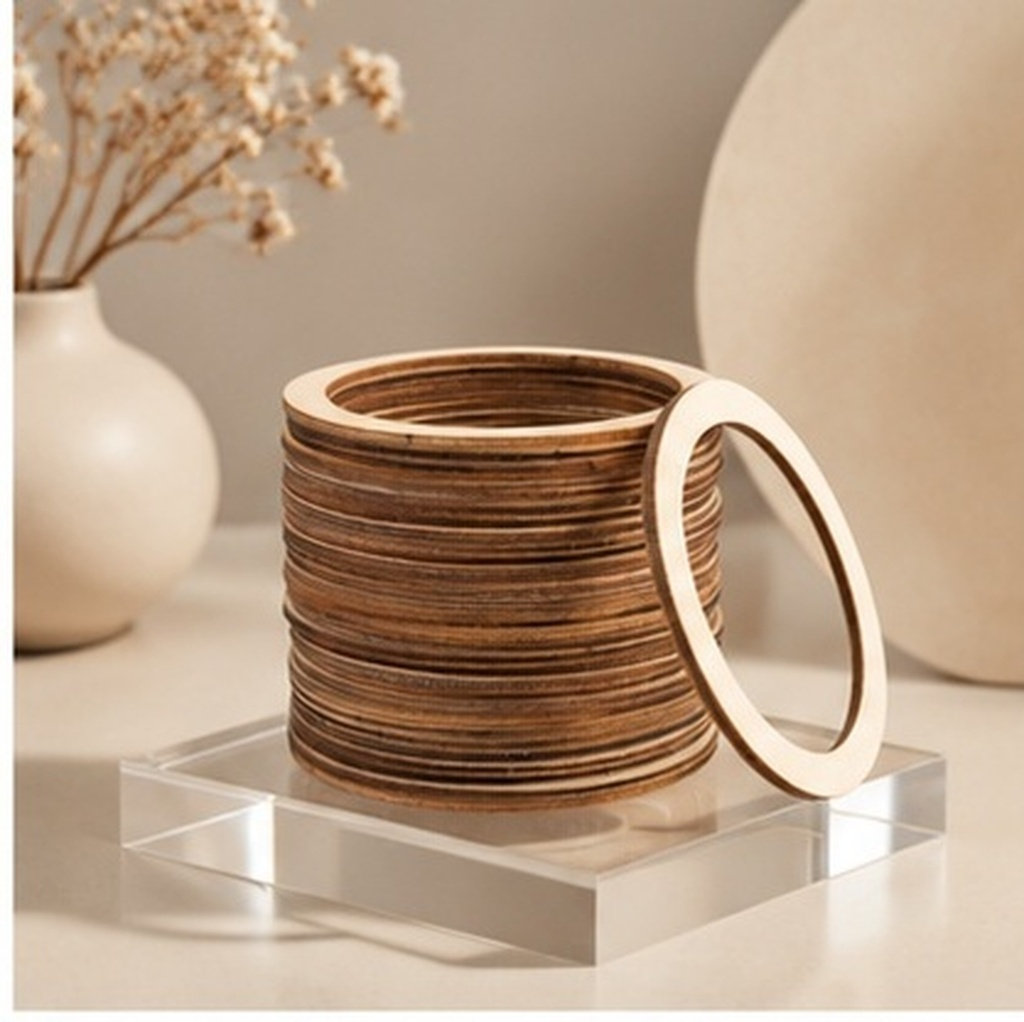 50 anelli rotondi in legno non - Wood Ring Blank recensione e prezzo